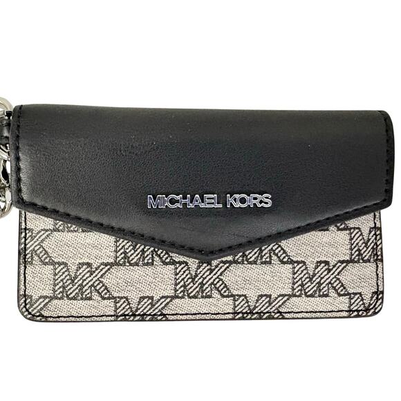 Michael Kors Chain Card Case / Key Holder – Black & Signature MK Monogram - Picture 3 of 6